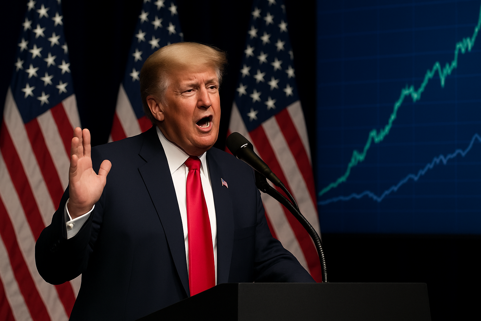 Trump: Stocks hit records, crypto “through the roof”