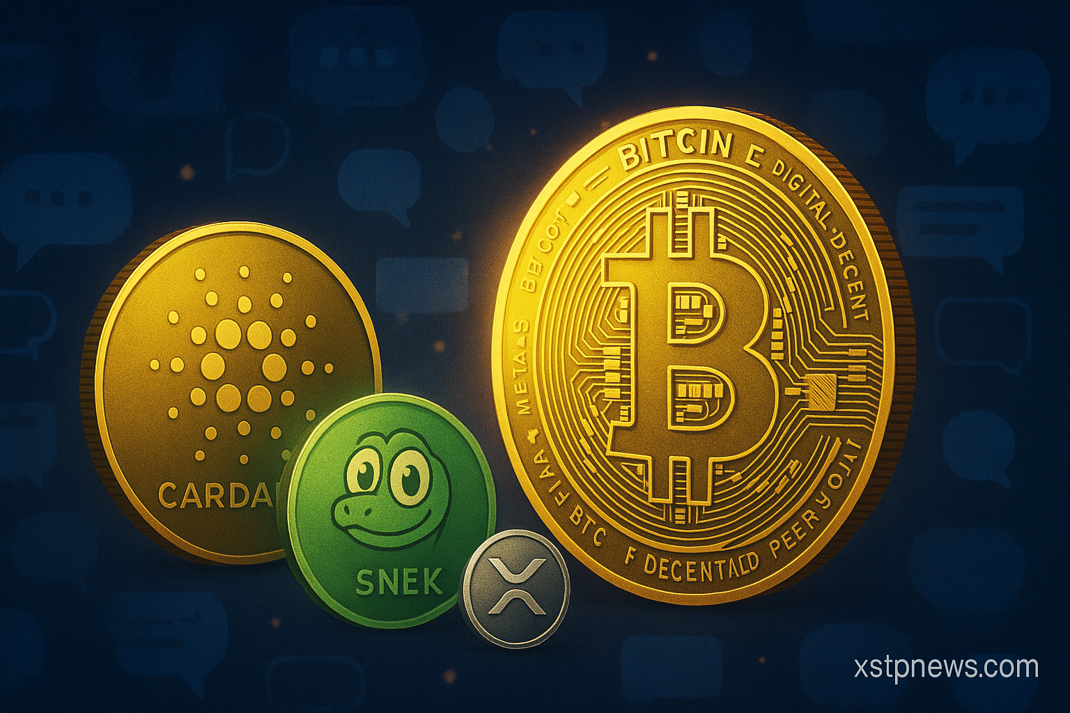ADA, XRP, BTC and SNEK Lead Social Media Buzz