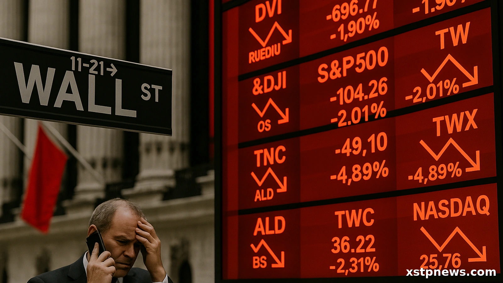 US stocks fall as tariffs ruling and Nvidia drag Wall Street